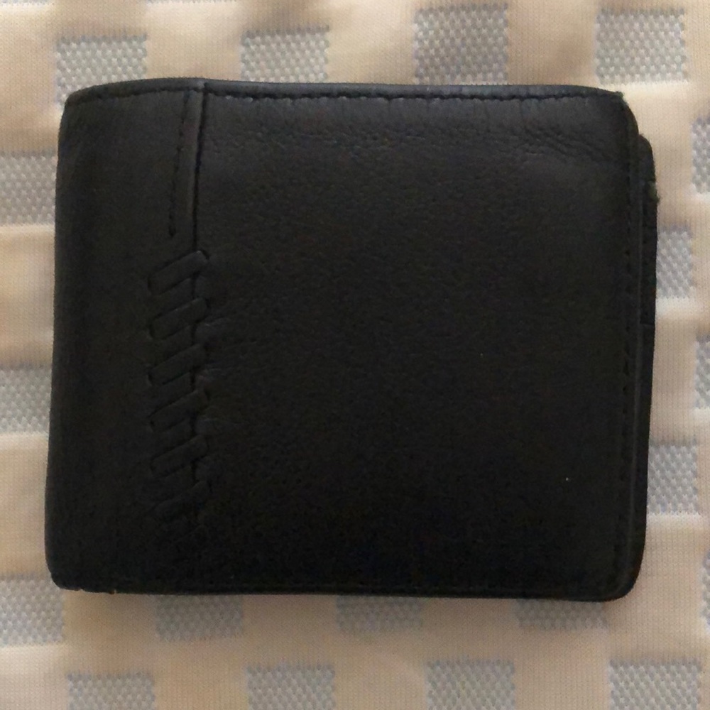 Coach black leather bifold wallet